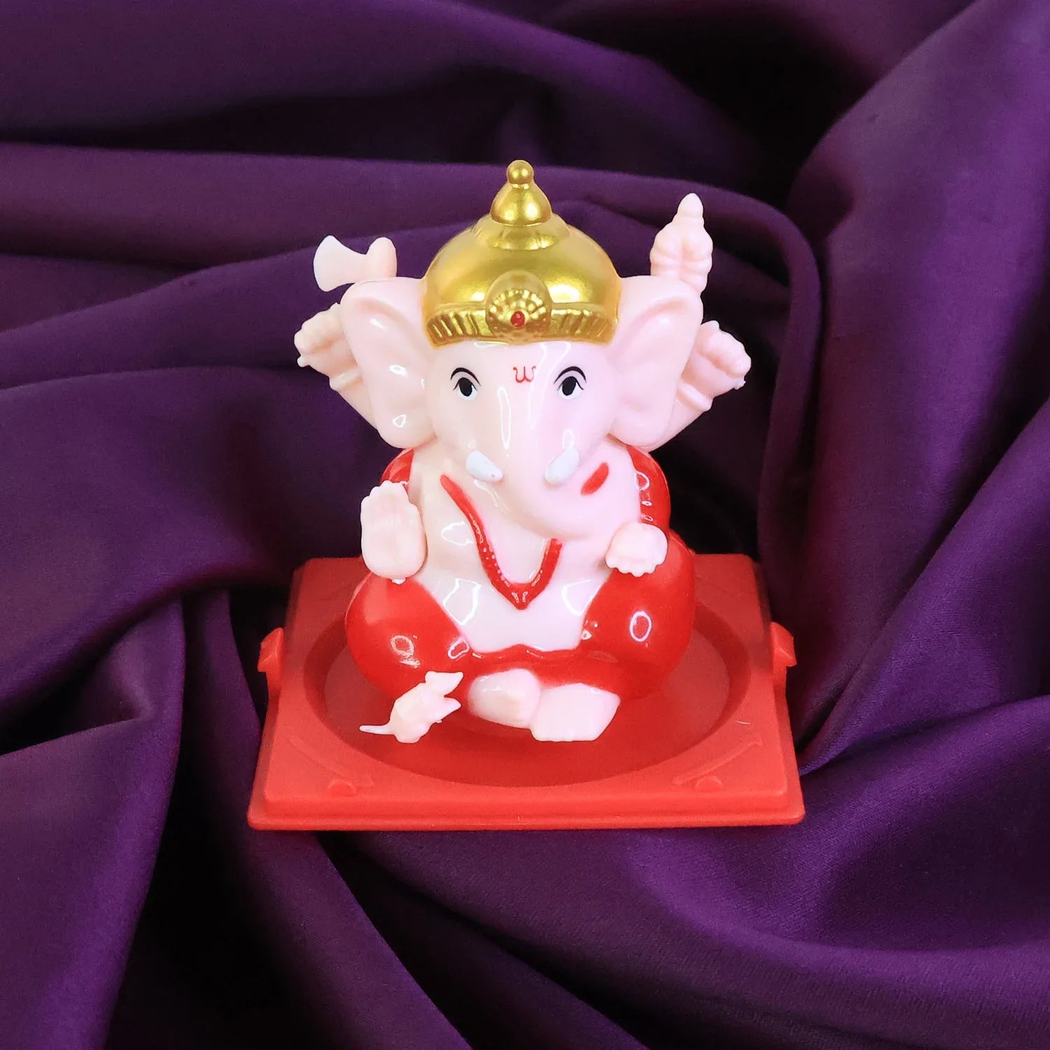 Decorative Small Lord Ganesh Idol In Transparent Case (1 Pc) - Zidbik