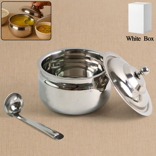Premium Stainless Steel Ghee Pot - Zidbik