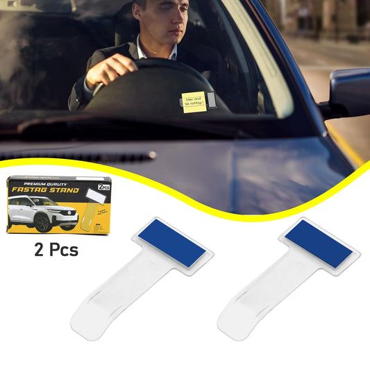 Windscreen Cardholder Fastag Stand Transparent Ticket Holder Car (2 Pc Set) - Zidbik