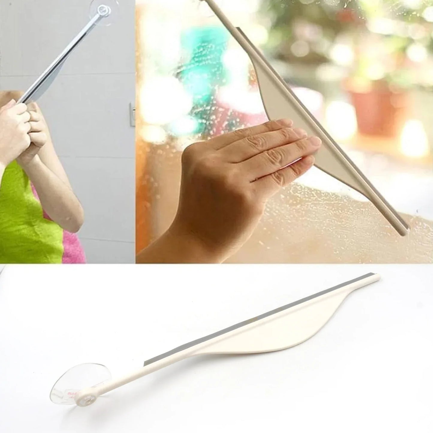 Shower Glass Squeegee Creative Bathroom Flat Mirror Window Glass Wiper Cleaner Bathroom Steam Wiper Cleaner Squeegee - Zidbik