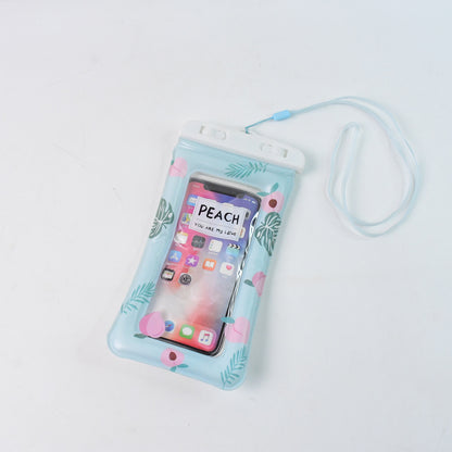 Waterproof Peach Transparent Mobile Pouch With Neck Strap (1 Pc) - Zidbik