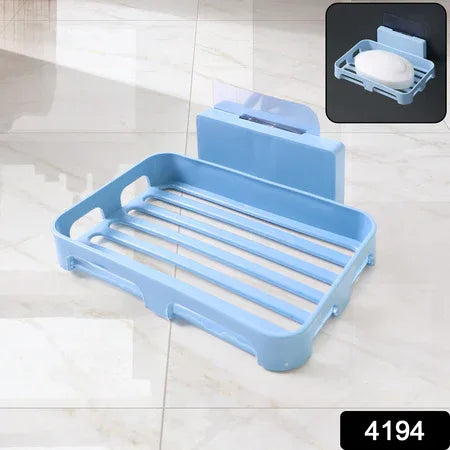 4194 Soap Dish Holder For Bathroom Shower Wall Mounted Self Adhesive Soap Holder Saver Tray-plastic Sponge Holder For Kitchen Storage Rack Soap Box (Plastic Box) - Zidbik