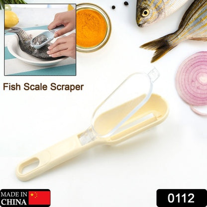 0112 Plastic Fish Scales Graters Scraper Fish Skin Brush Fish Cleaning Tool Scraping Scales Device With Cover Home Kitchen Cooking Tools 1 Pieces - Zidbik