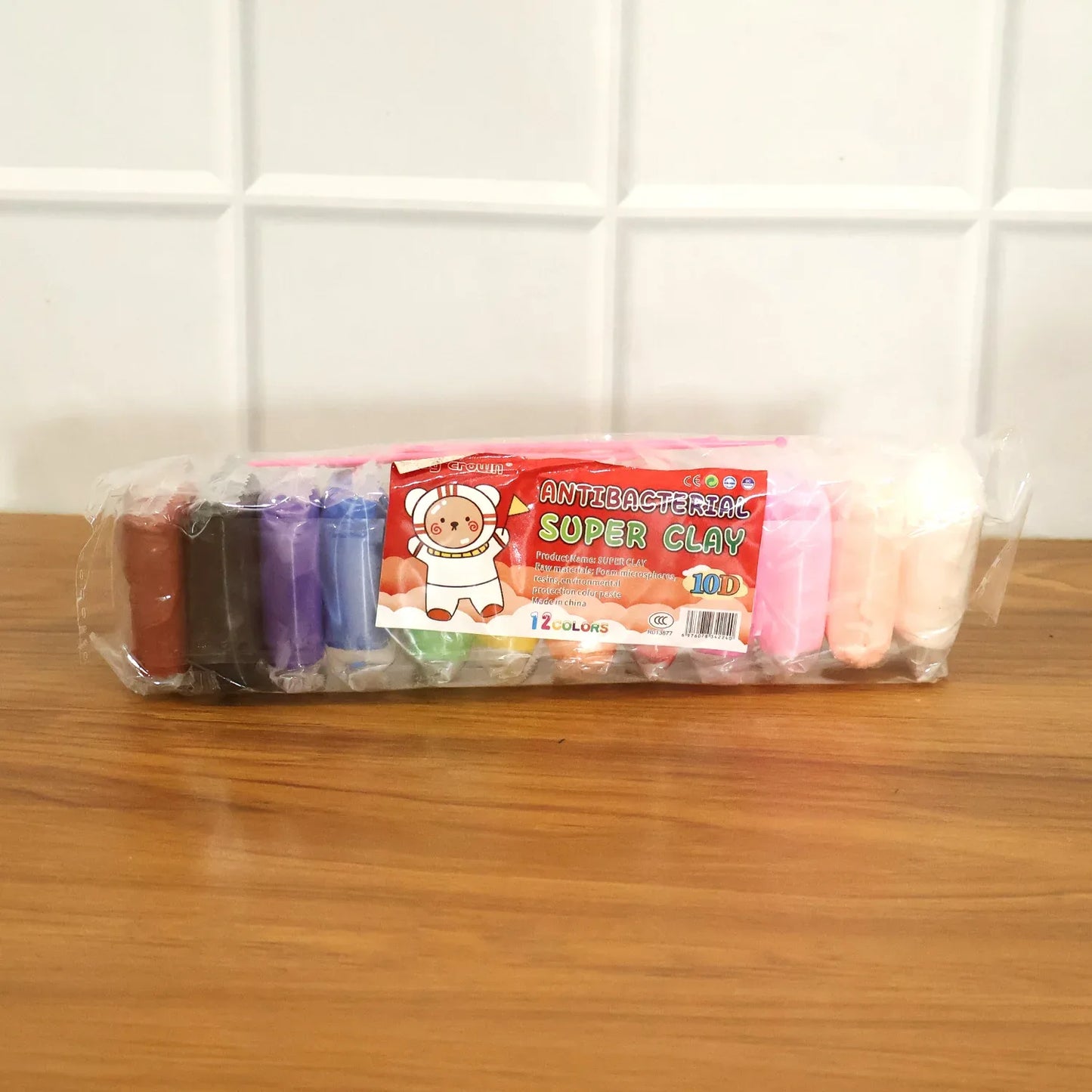 Kids 12 Color Antibacterial Super Clay Set For Creative Play (1 Set) - Zidbik