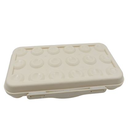 5727 18 Grid Egg Holder Storage Shock-proof Egg Container With Buckle Egg Carrier Egg Tray Egg Shelter Effective Full Seal Egg House Use For Fridge Camping Kitchen - Zidbik