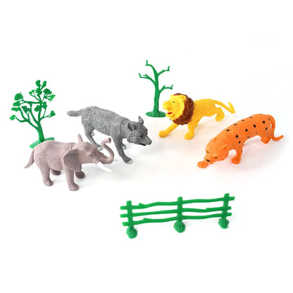 Ttg Small Wild Animal Toy Set For Kids (Pack Of 4 Animals) - Zidbik