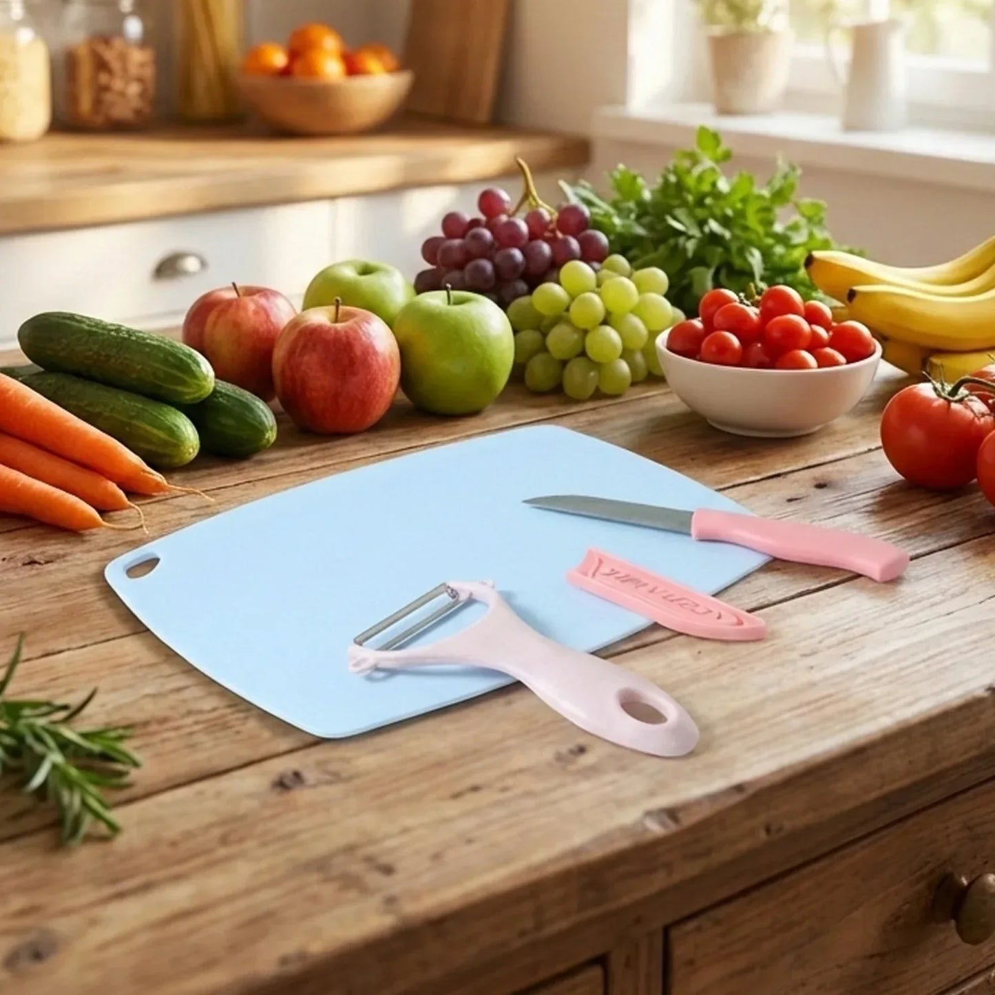 3-in-1 Multipurpose Fruit And Vegetable Cutting Board Set (1 Set) - Zidbik