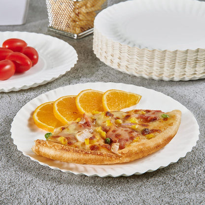 Freshee 9 Inch Round Compostable Paper Plate 25 Pcs Pack - Zidbik