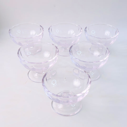 Premium Glass Ice Cream Dessert Bowl 6 Pc Set - Zidbik
