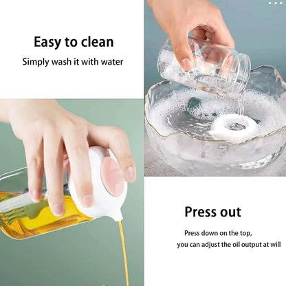 Oil Dispenser With Silicone Oil Brush (1 Pc With Brush 250 Ml Approx) - Zidbik