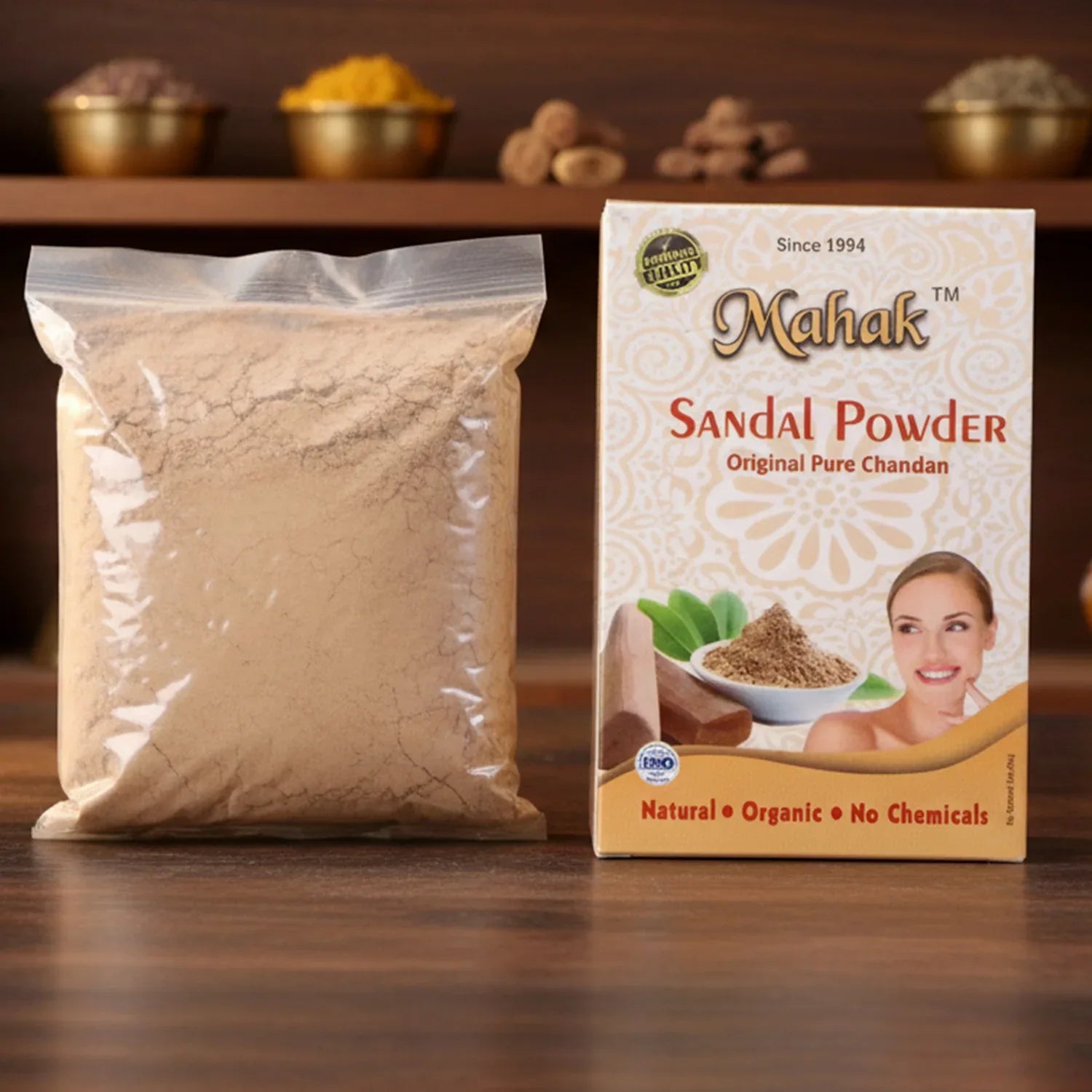 Natural Sandal Powder For Traditional Skincare 50 Gm - Zidbik