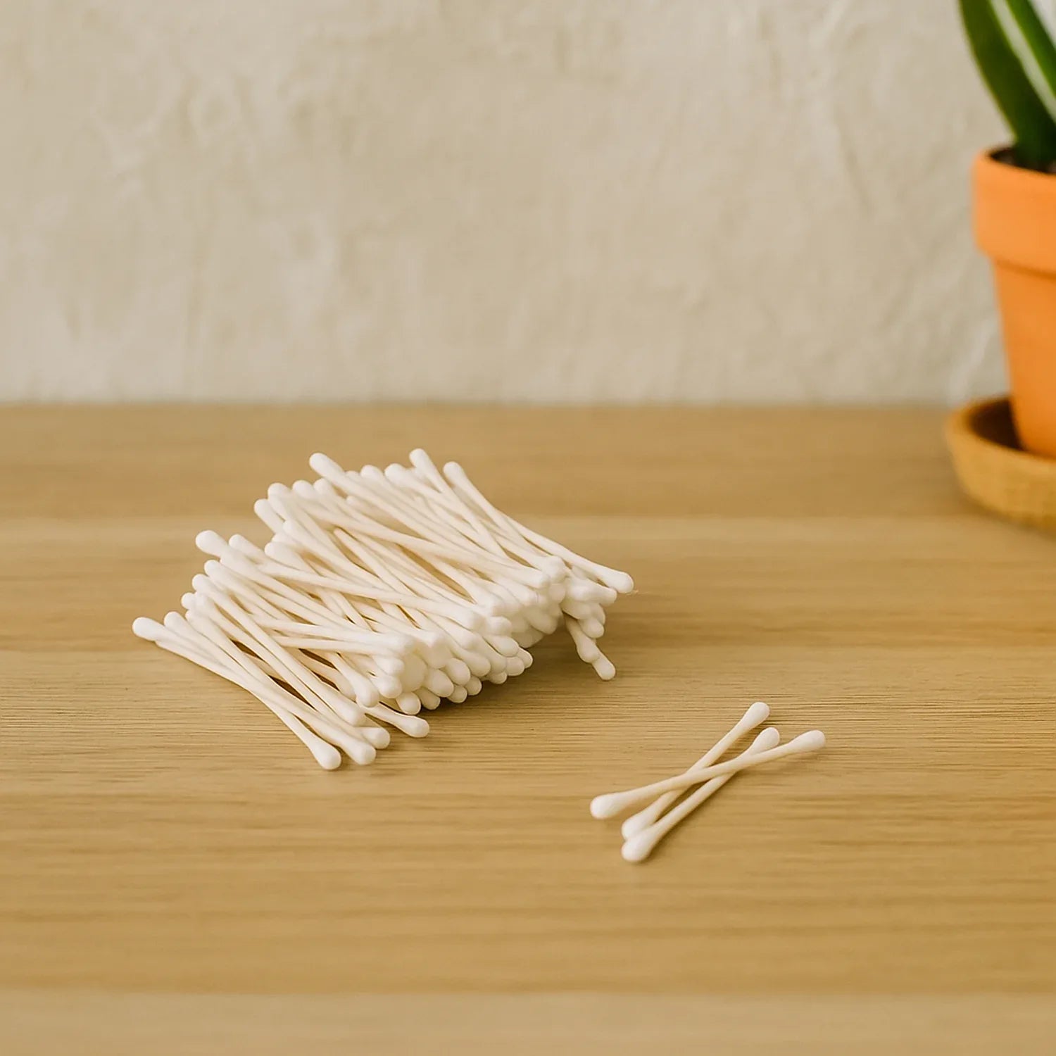 Tulips Paper-stick Cotton Swabs - (100 Pc Set) - Zidbik