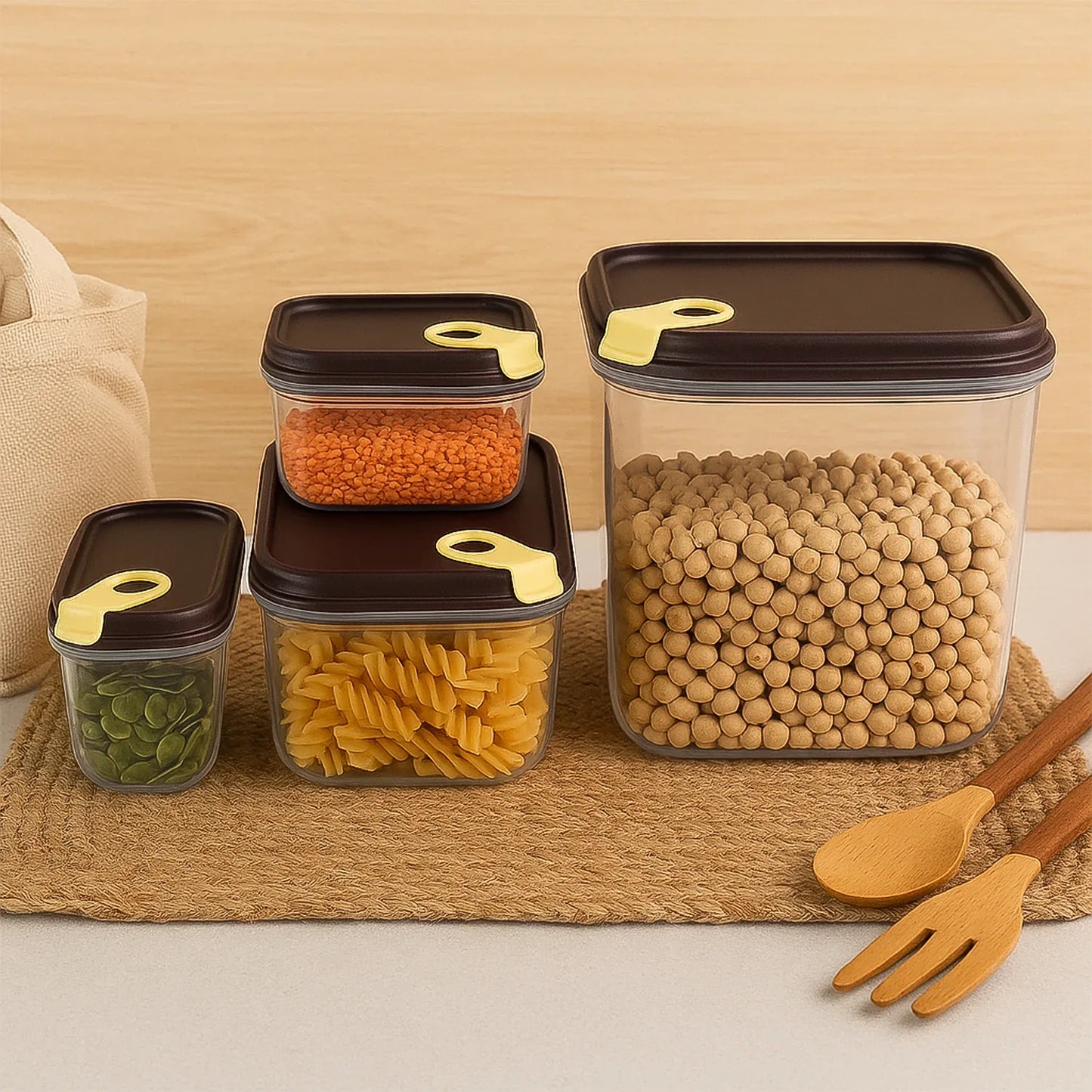 Ritu Push N Lock Airtight Food Storage Container Set (4 Pc) - Zidbik