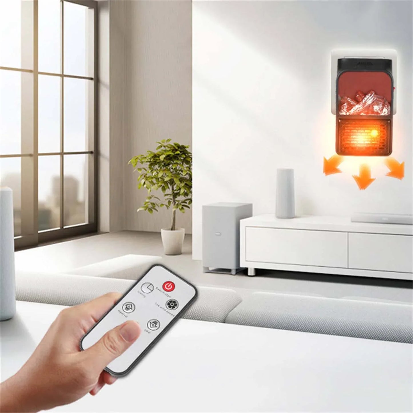 Portable Electric Fireplace Lamp Led Flame Heater (900w 1 Pc) - Zidbik