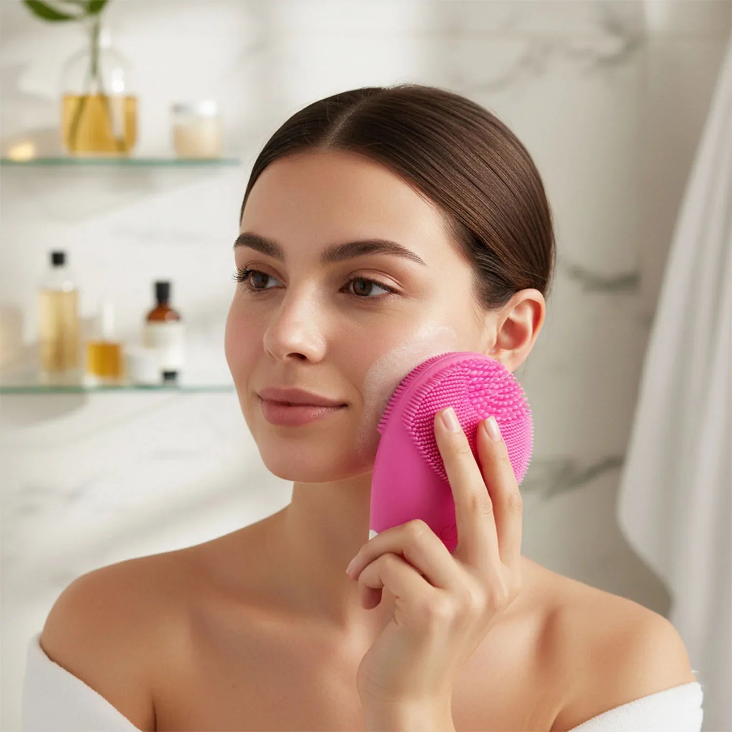 Premium Silicone Electric Facial Cleansing Brush (1 Pc) - Zidbik