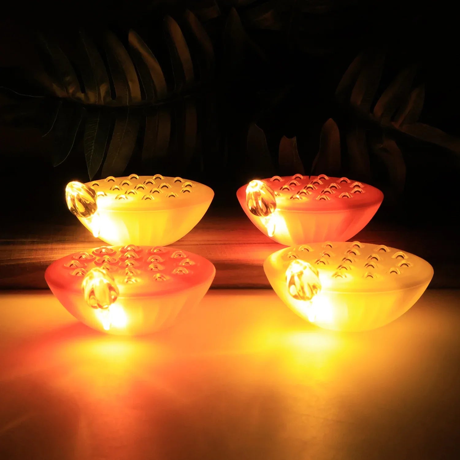 Set Of 4 Lotus Canopy Led Decorative Lamps - Zidbik