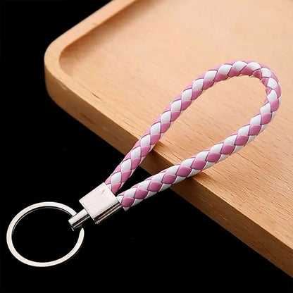 Leather Style Keychain With Metal Ring - (1 Pc) - Zidbik