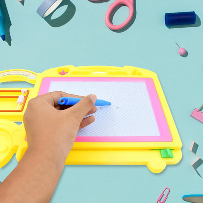 Bus Shape Drawing Writing Slate Board For Kids (1 Pc 32 21 Cm) - Zidbik