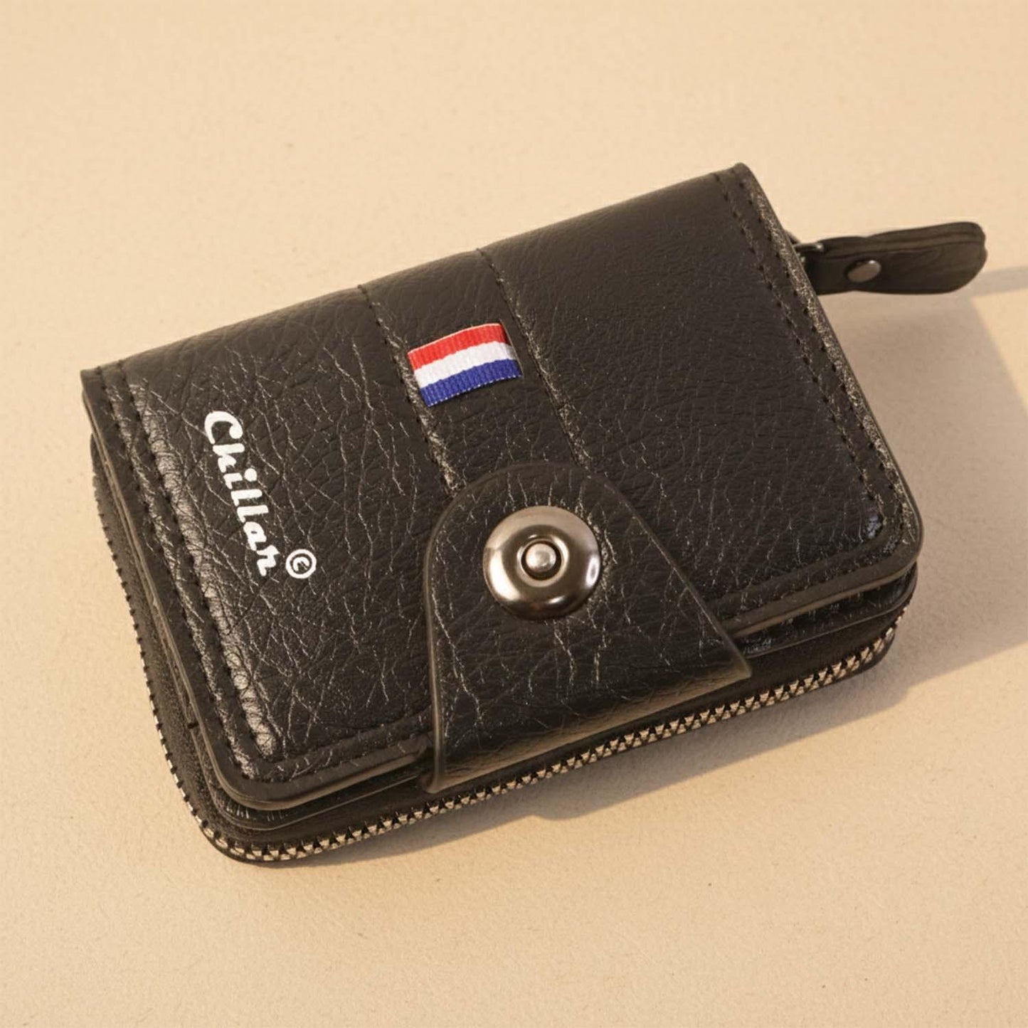 Premium Black Zip-around Card Holder Wallet (1 Pc) - Zidbik