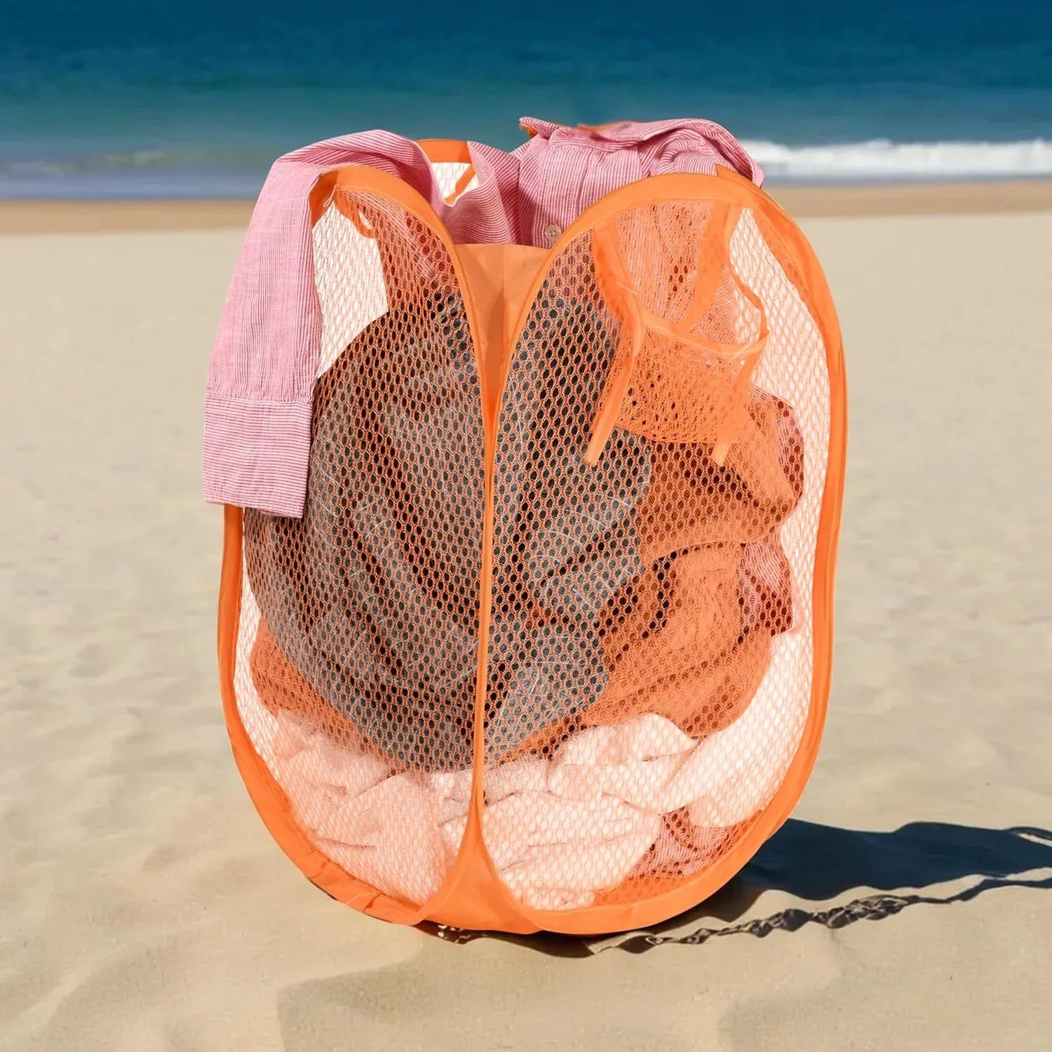 Foldable Pop-up Mesh Laundry Basket Hamper (1 Pc) - Zidbik