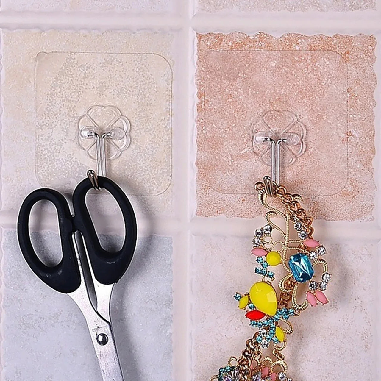 9055 100pc Multipurpose Strong Small Stainless Steel Adhesive Wall Hooks - Zidbik
