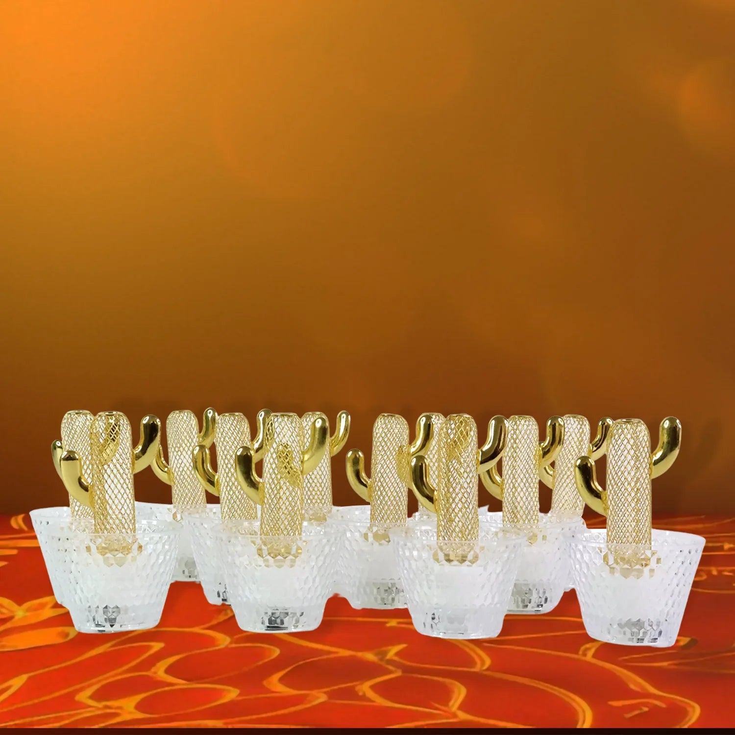 Decorative Cactus Shape Led Tealight Candles (12 Pc) - Zidbik