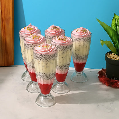 Apex Premium Dessert Falooda Glasses (Approx 400ml 6 Pc) - Zidbik