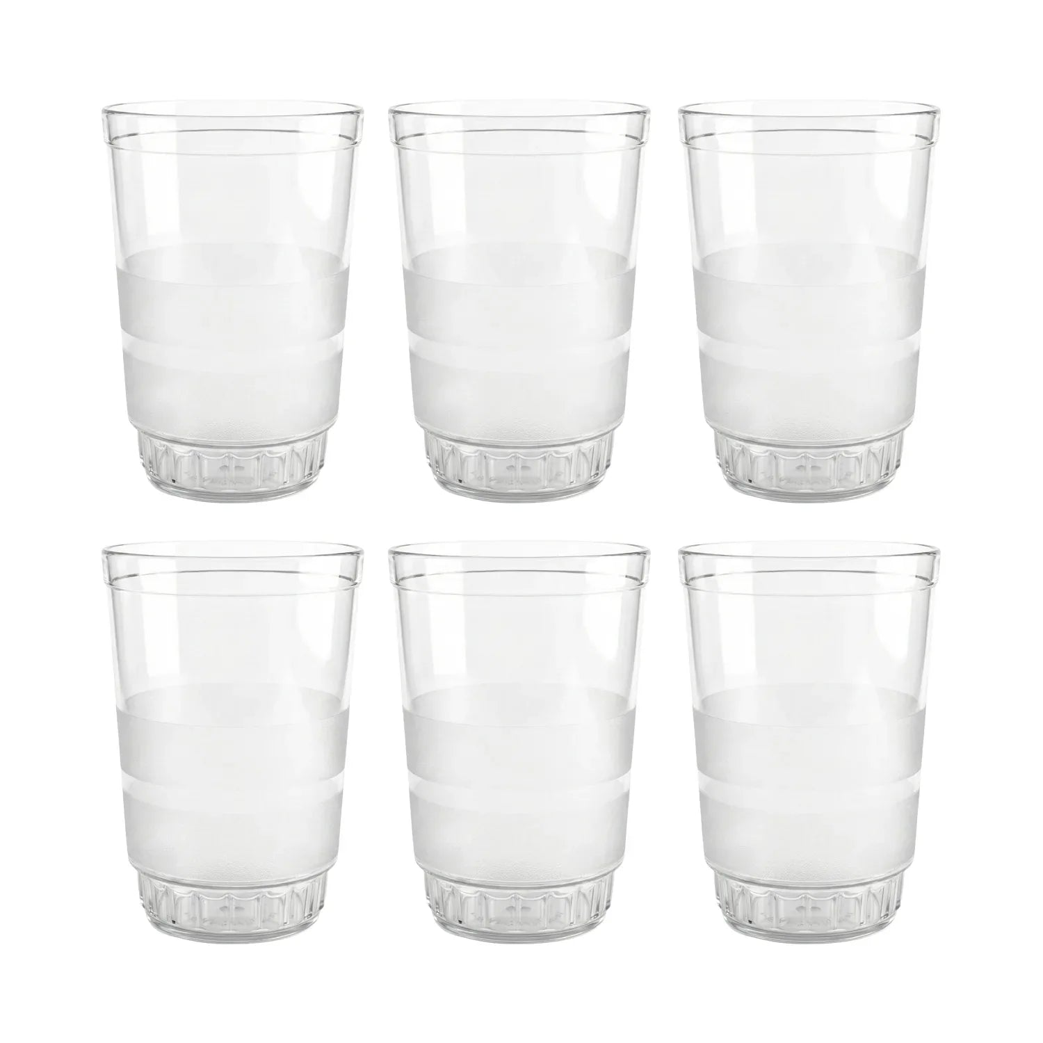 Transparent Janta Drinking Glass Set (300ml 6 Pc Set) - Zidbik