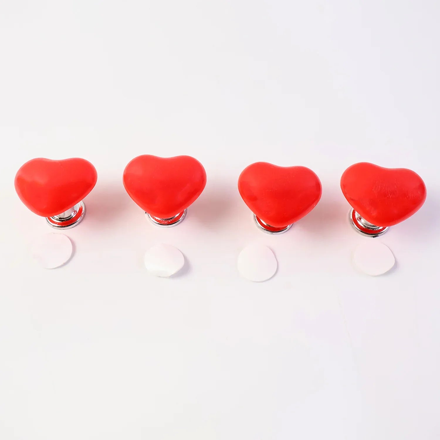 Multipurpose Cabinet Door Handle Drawer Heart-shaped Knob Pulls Toilet Press Button (4 Pc) - Zidbik