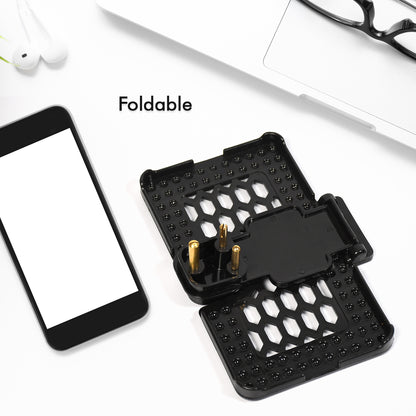 6496b  Multi-purpose Wall Holder Stand For Charging Mobile Just Fit In Socket And Hang ( Black ) - Zidbik