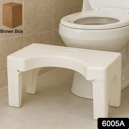 6005a Plastic Non-slip Folding Toilet Squat Stool - White Color - Zidbik