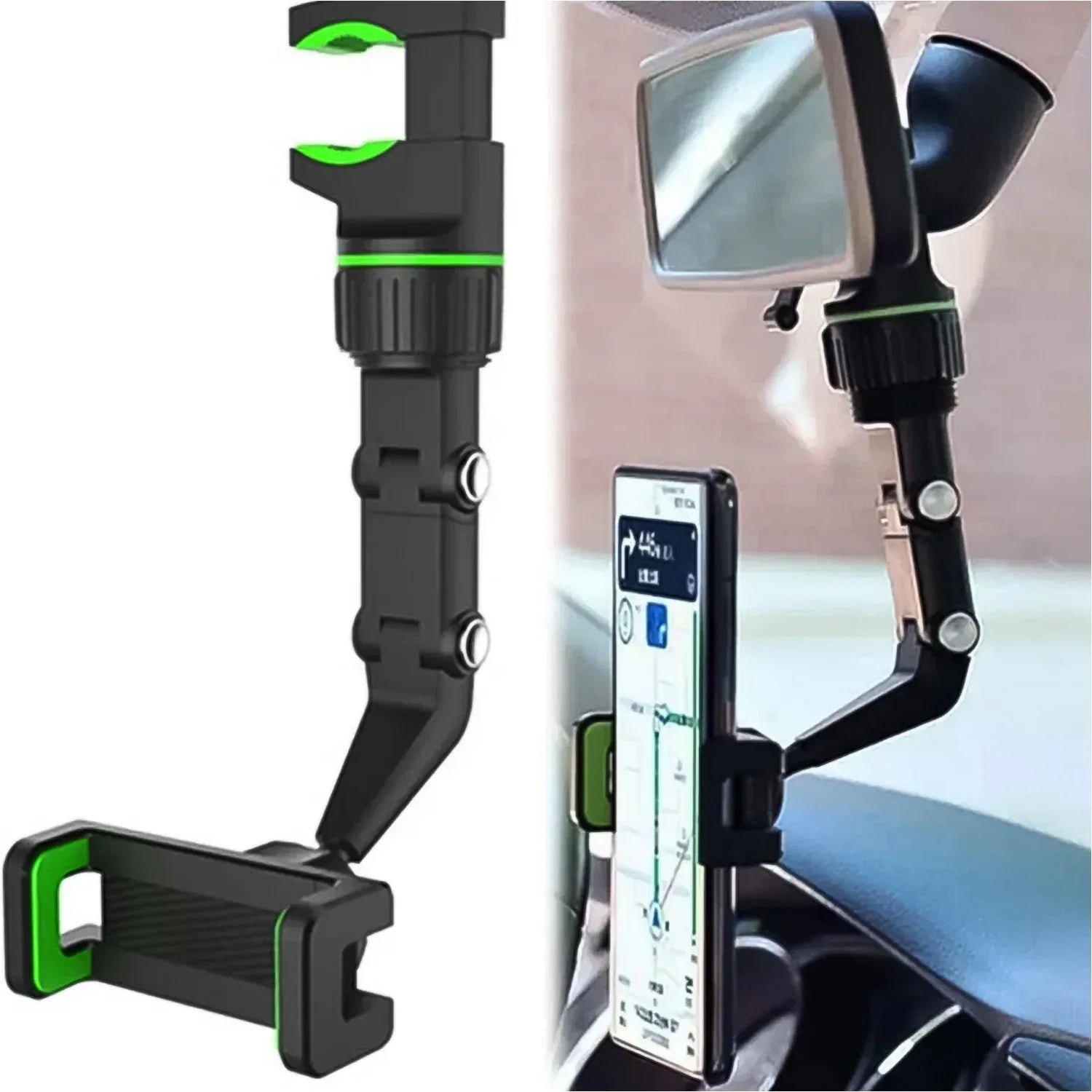 Multifunctional Car Rear View 360 Rotatable Mobile Holder - Zidbik