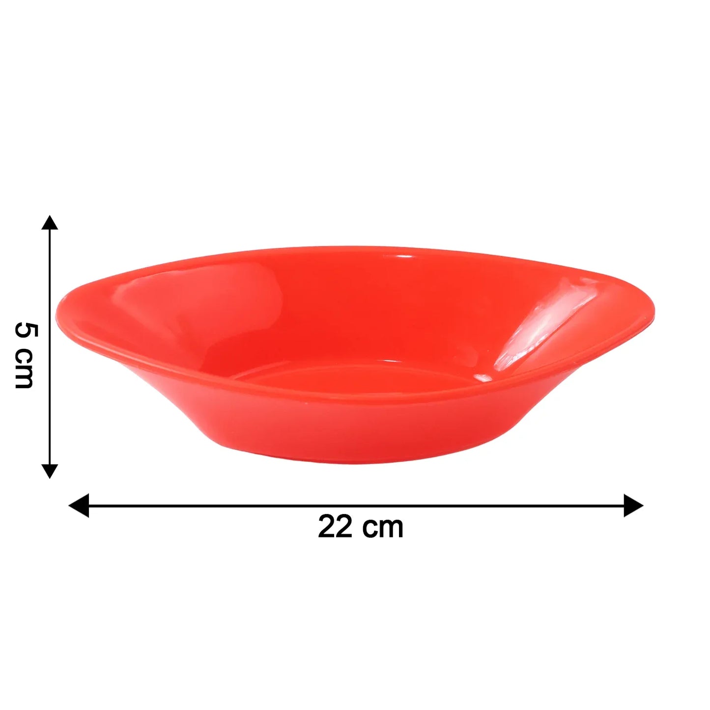 Plastic Marin Serving Bowl Elegant Oval Deep Bowl (1 Pc Red) - Zidbik