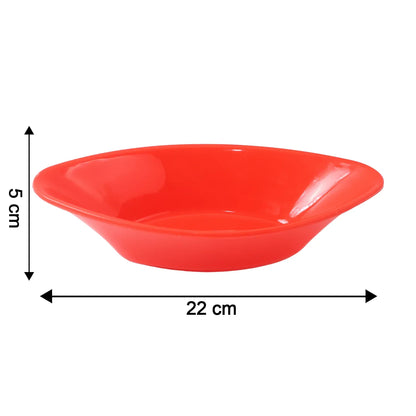 Plastic Marin Serving Bowl Elegant Oval Deep Bowl (1 Pc Red) - Zidbik