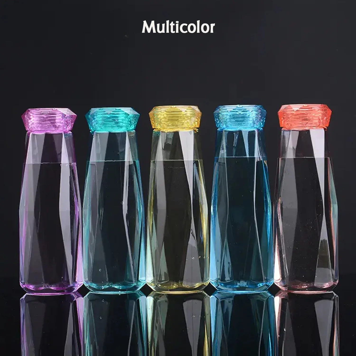 5213 Glass Fridge Water Bottle Plastic Cap With Two Water Glass For Home Kitchen Use - Zidbik