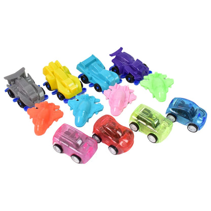 Mini Pull Back Car Aeroplane Plastic Pull Back Car Cartoon Toys (12 Pcs Set) - Zidbik