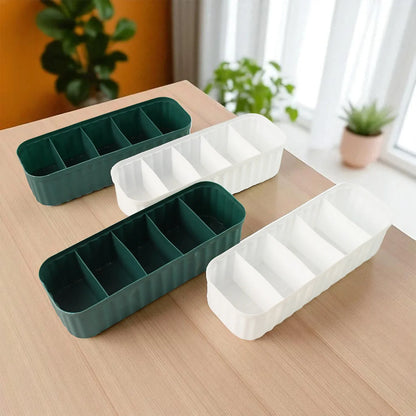 236 5-compartments Sockshandkerchiefunderwear Storage Box Socks Drawer Closet Organizer Storage Boxes (Pack Of 4) - Zidbik