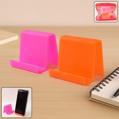 Durable Plastic Mobile Phone Stand With Angled Support (2 Pc  Mix Color) - Zidbik