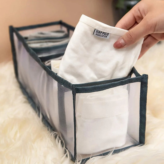 4069 Clothes Organizer +7 Grid Drawer Wardrobe Clothes Organizer Jeans Closet Cabinet Organizers Portable Foldable Storage Containers - Zidbik