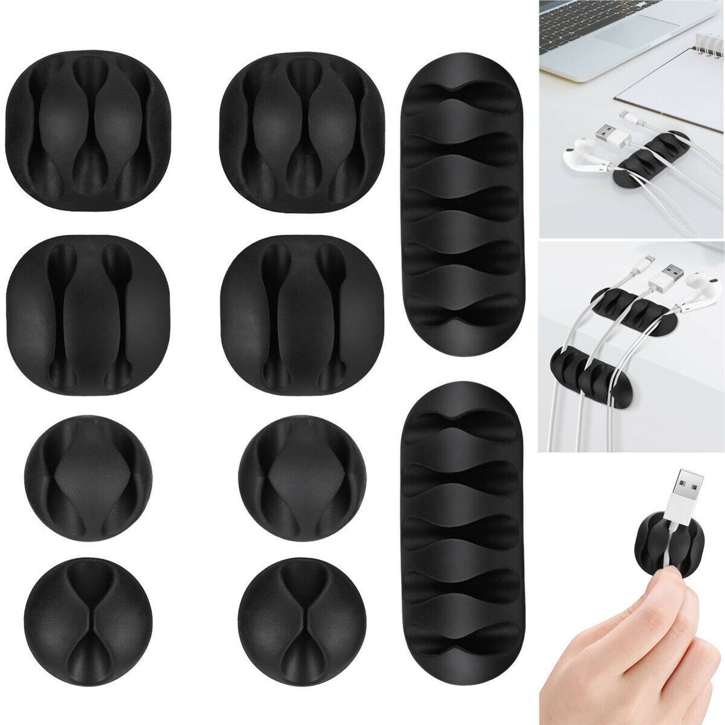 1334 Cable Clips Multi Purpose Cable Organizer  Wire Holder For Desk And Table Use - Zidbik