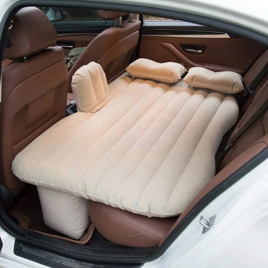 8043 Car Inflatable Bed With 2 Pillows   Air Pump (Portable) For Travel Camping Vacation  Polyester Inflatable Travel Car Bed Air Sofa With Two Inflatable Pillow And Air Pump For Car Back Seat Air Pump Random Colour - Zidbik
