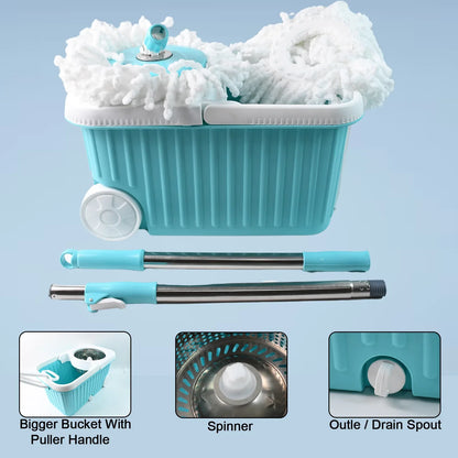 Apex Magic 360 Spin Mop Cleaning System With Stainless Steel Spinner - Zidbik