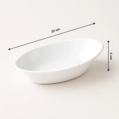 Plastic Marin Serving Bowl Elegant Oval Deep Bowl (1 Pc White) - Zidbik