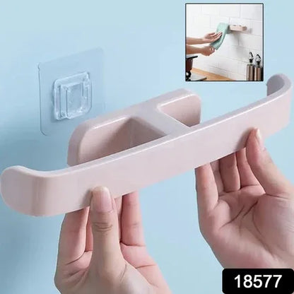 Bathroom Towel Slipper Hanging Rack Self Adhesive Wall Mounted (1 Pc) - Zidbik