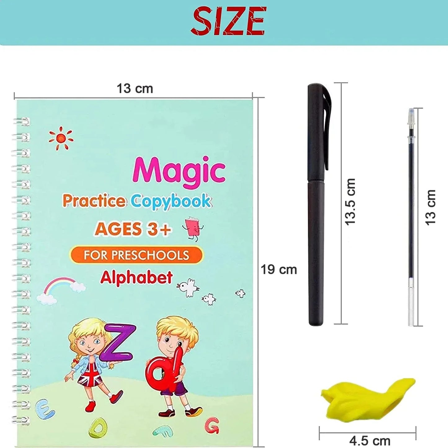 8075 4 Pc Magic Copybook Widely Used By Kids Childrens And Even Adults Also To Write Down Important Things Over It While Emergencies Etc. - Zidbik