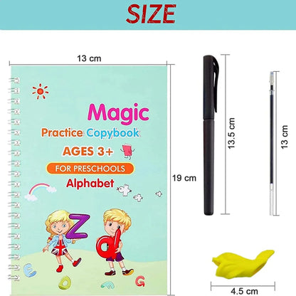 8075 4 Pc Magic Copybook Widely Used By Kids Childrens And Even Adults Also To Write Down Important Things Over It While Emergencies Etc. - Zidbik