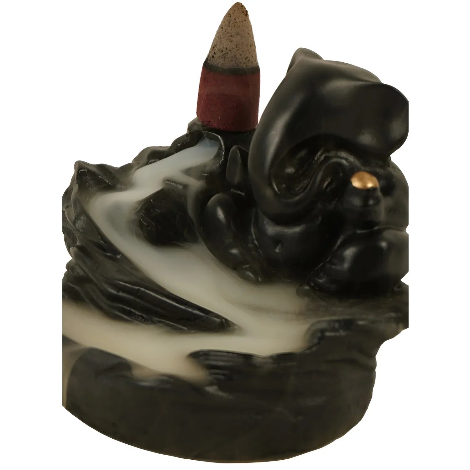 Smoke Fountain Ganesha Idol Decoration Items With 8 Pc Backflow Incense Cones Sticks (1 Pc) - Zidbik