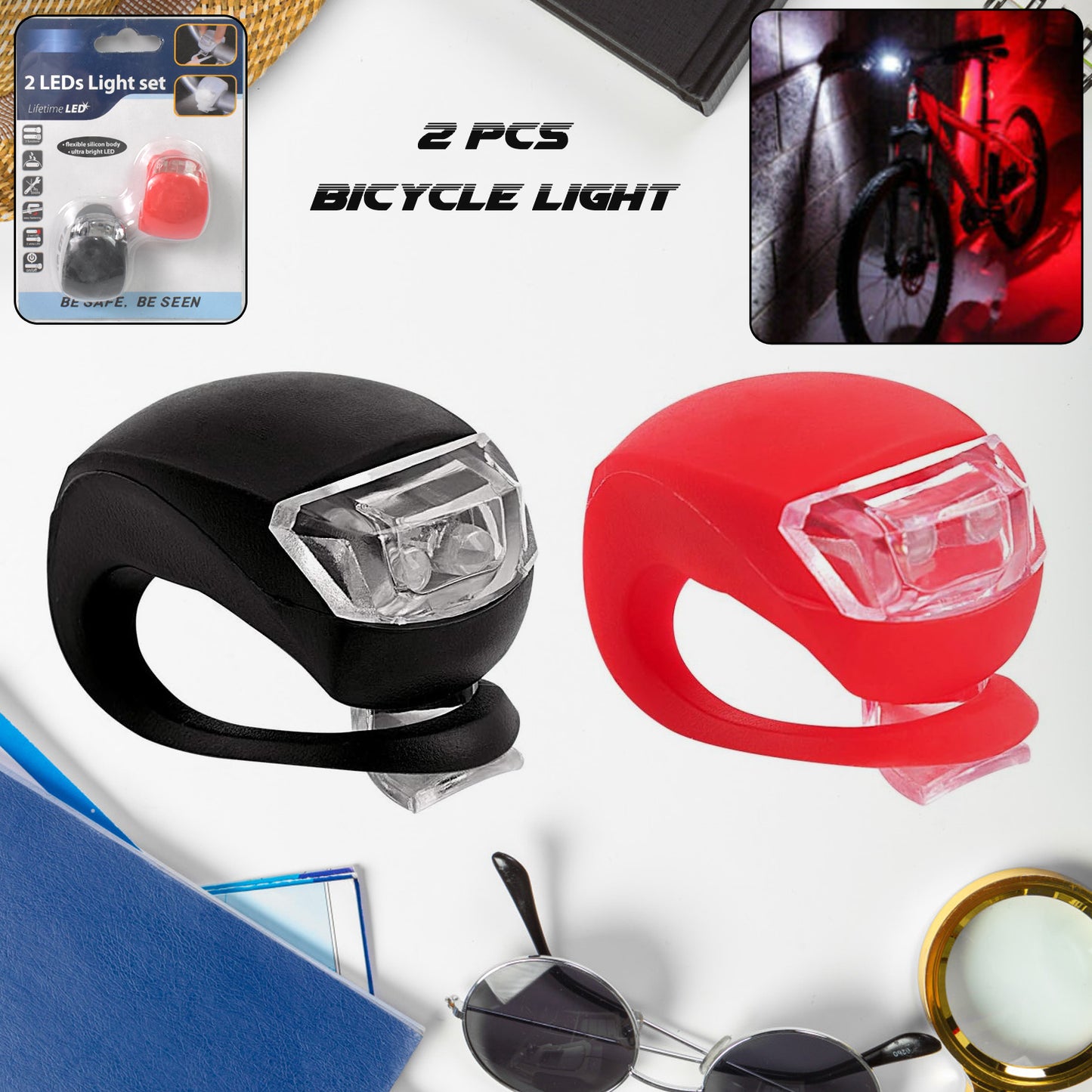 Silicone Led Bike Light Set (2 Pcs Set) - Zidbik
