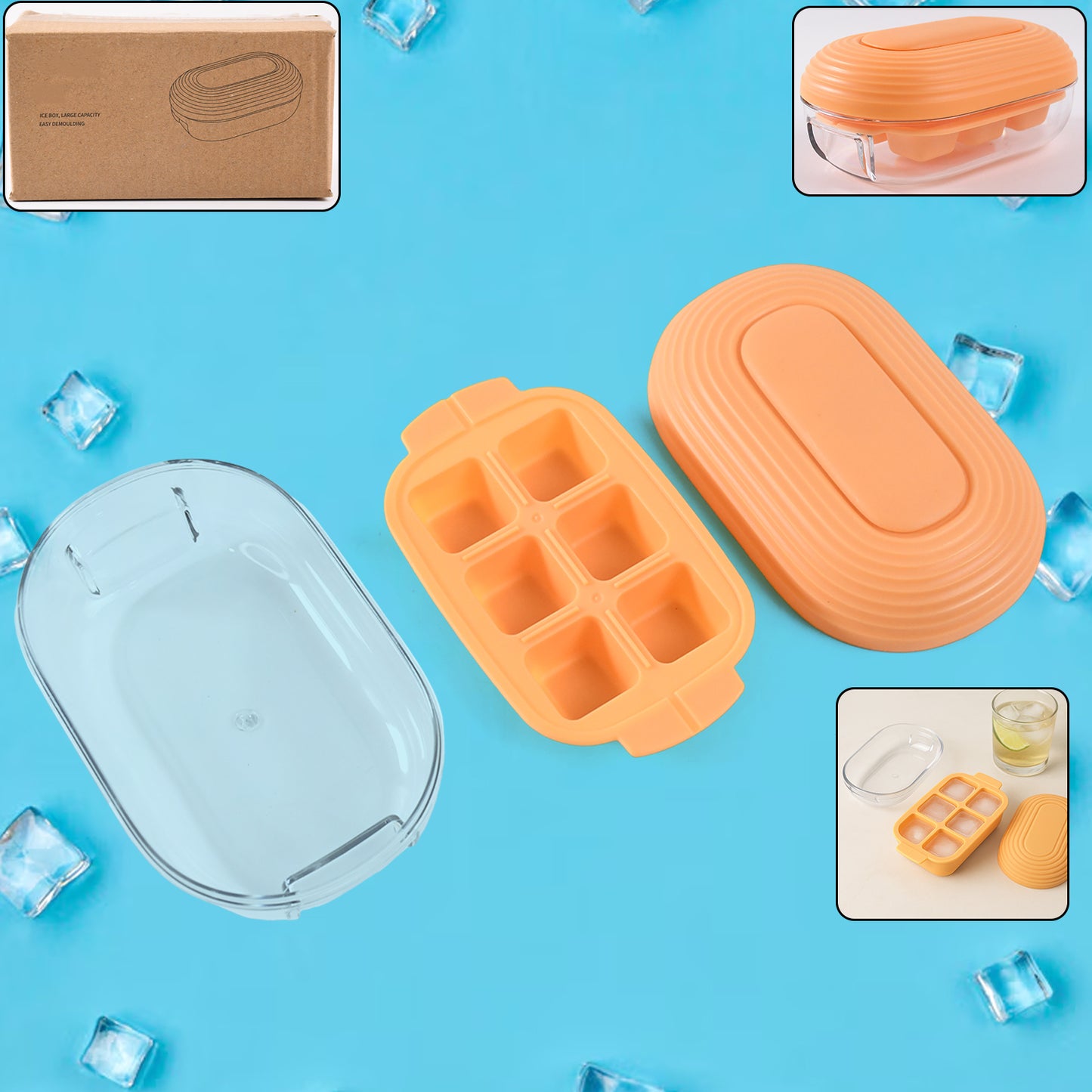 Plastic Ice Cube Tray (1 Set) - Zidbik