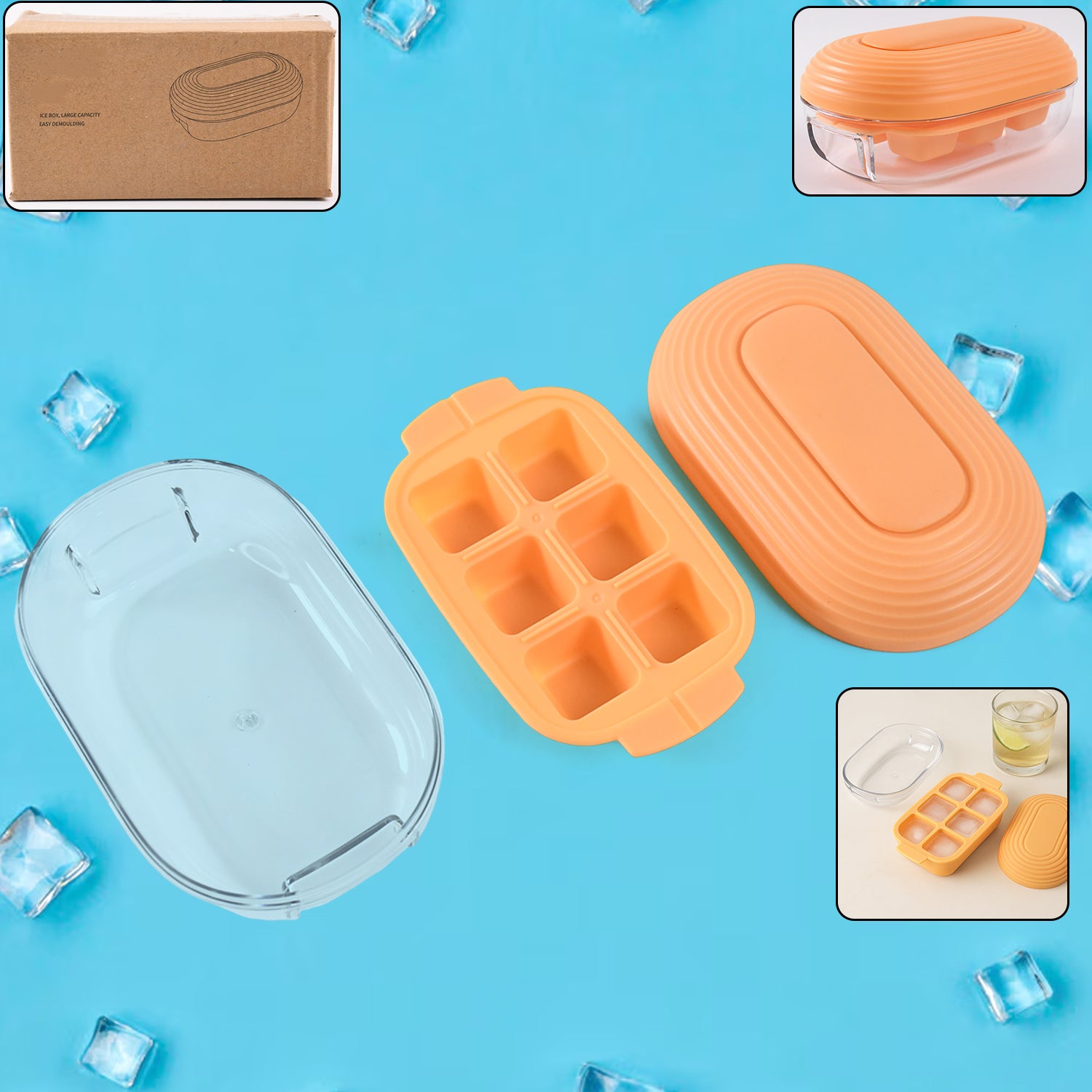Plastic Ice Cube Tray (1 Set) - Zidbik